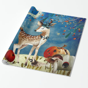 Autumn Woodland Friends Deer Forest Illustration Wrapping Paper