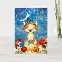 Autumn Woodland Friends Fox Forest Illustration