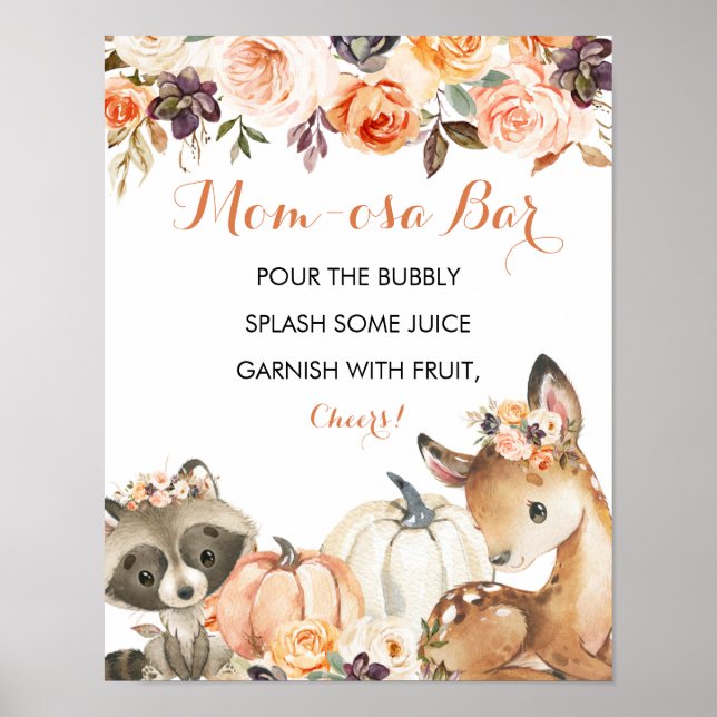 Autumn Woodland Girl Game Momosa Bar Poster (Front)