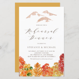 Autumn Woodlands Fall Rehearsal Dinner Invitation