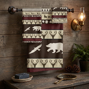 Autumn woods bath towel set