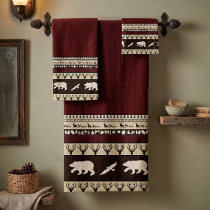 Autumn woods bath towel set