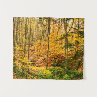 Autumn Woods Forest Trees Nature Small Tapestry