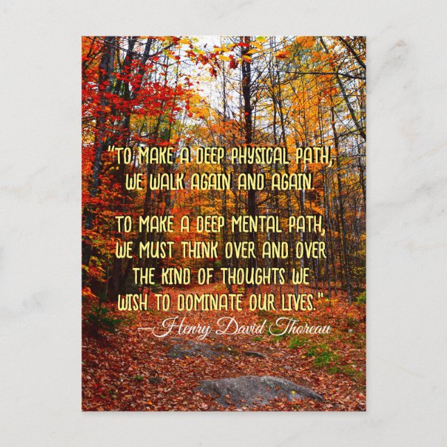 Autumn Woods New Hampshire Motivational Quote Postcard (Front)