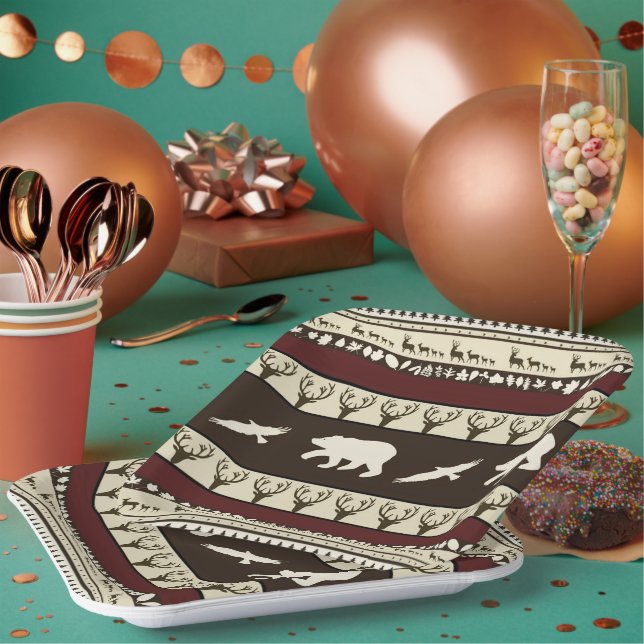 Autumn woods  paper plate (Multi)