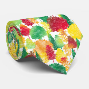 Autumn Woods Pattern Tie