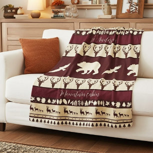 Autumn woods personalised cabin fleece blanket