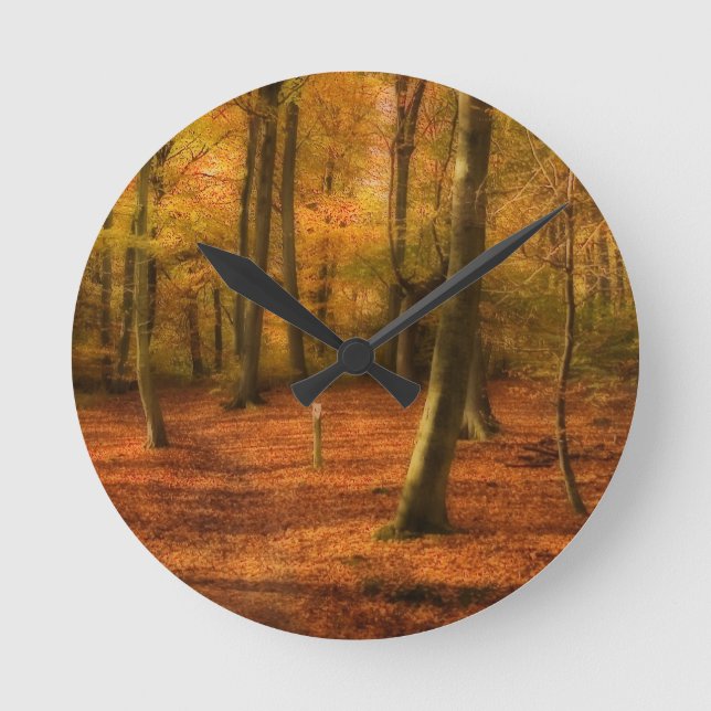 Autumn woods round clock (Front)