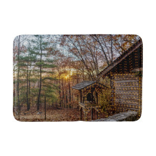 Autumn Woods Sunset Bath Mat
