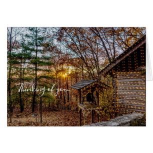 Autumn Woods Sunset Thinking Of You Card