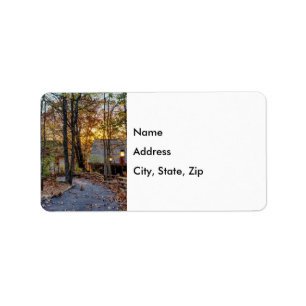 Autumn Woods Sunset Walkway Address Labels