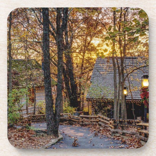 Autumn Woods Sunset Walkway Coaster (Front)