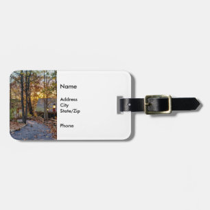 Autumn Woods Sunset Walkway Luggage Tag