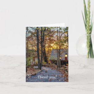 Autumn Woods Sunset Walkway Thank You Card