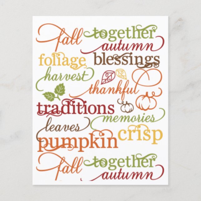 Autumn words scrapbook background (Front)
