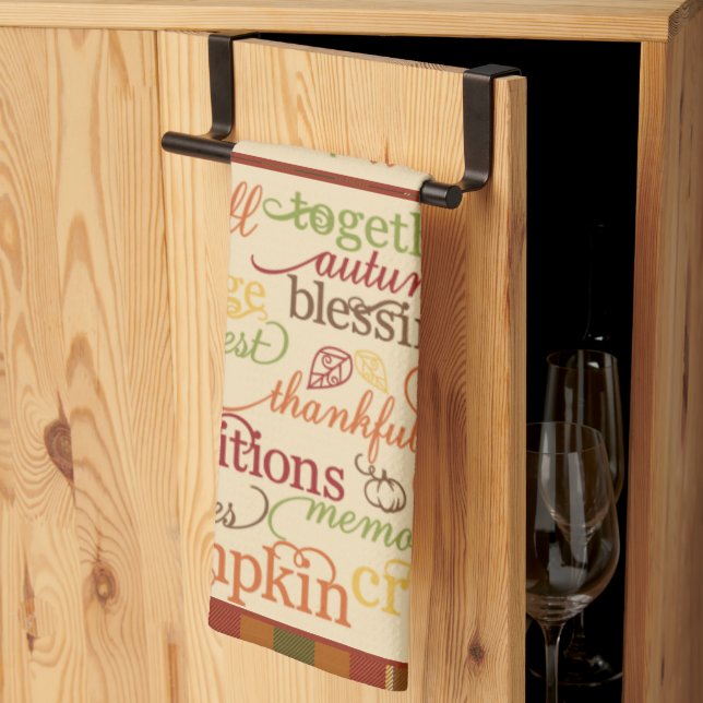 Autumn words  tea towel (Thirds Fold)