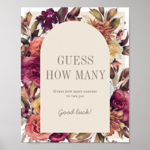 Autumn Wreath Arch Tan Baby Shower Guess How Many Poster