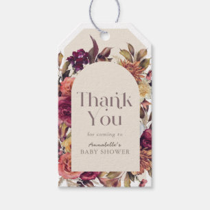 Autumn Wreath Arch Tan Baby Shower Thank You Gift Tags