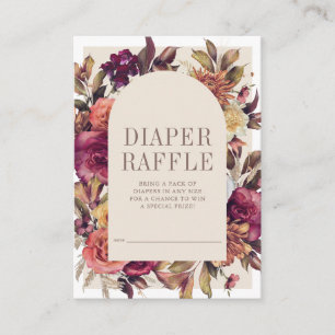 Autumn Wreath Arch Tan Diaper Raffle Ticket Enclosure Card