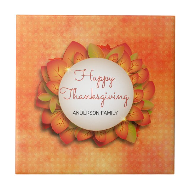 Autumn Wreath Ceramic Tile (Front)