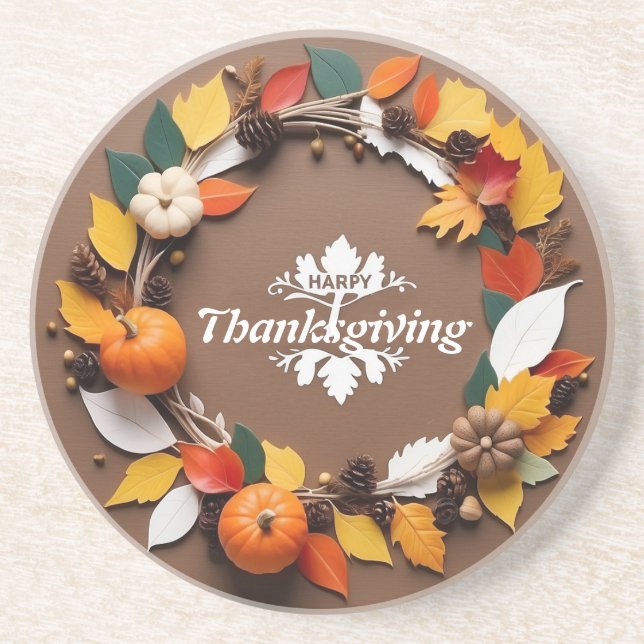 Autumn Wreath Coaster (Front)