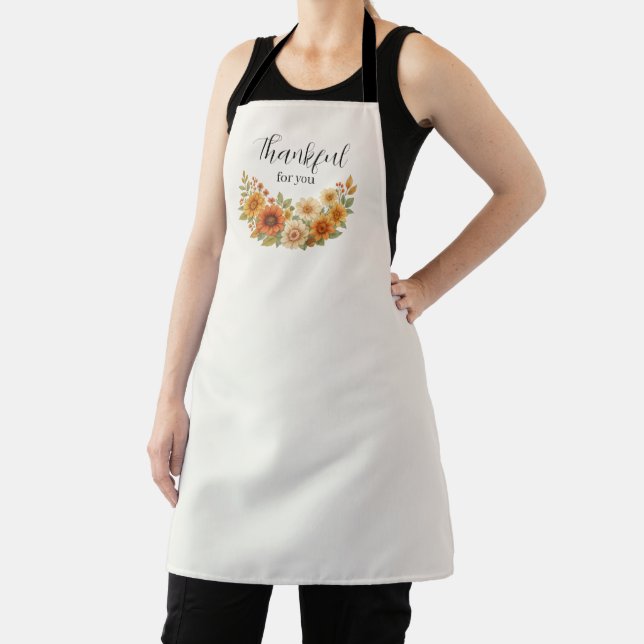 Autumn Wreath – Fall Floral Thanksgiving Apron (Insitu)
