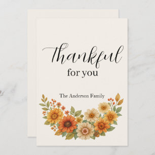 Autumn Wreath – Fall Floral Thanksgiving Holiday Card
