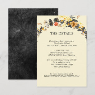 Autumn Wreath Modern Wedding Guest Details Invitation