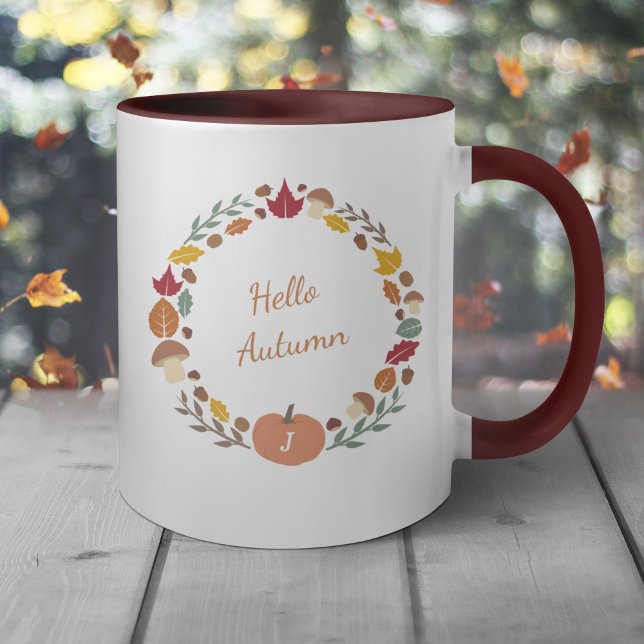 Autumn Wreath Monogram Mug (Autumn Wreath Monogram Mug)