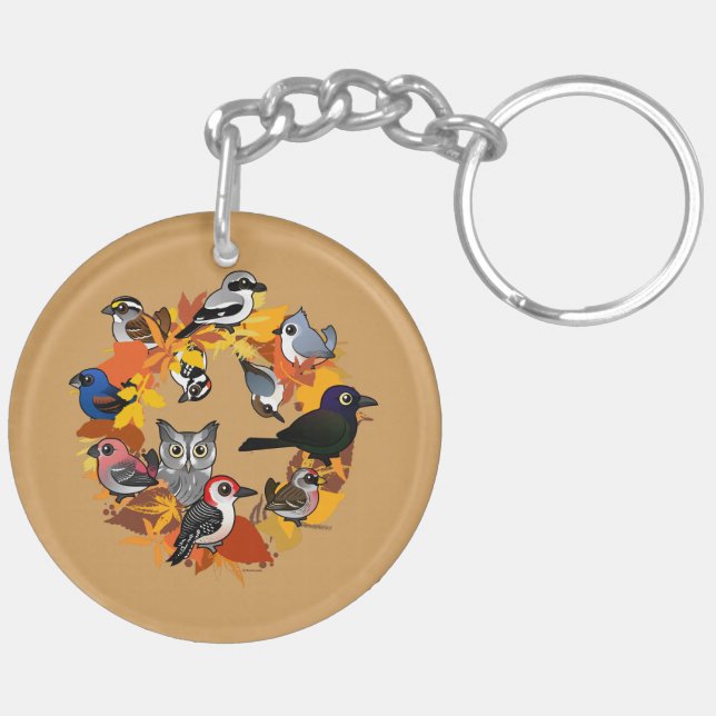 Autumn Wreath of North American Birds Key Ring (Back Right)