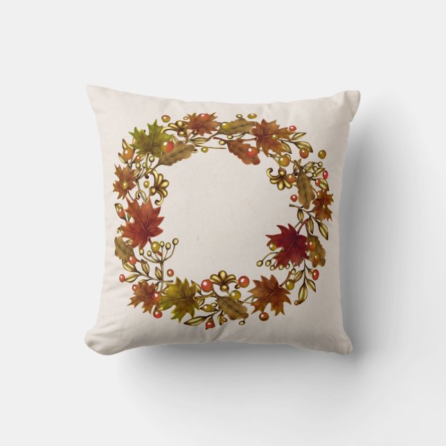 Autumn Wreath Pillow (Front)