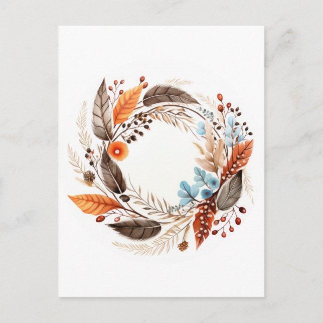 Autumn wreath postcard (Front)