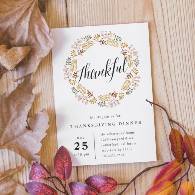 Autumn Wreath | Thanksgiving Dinner Invitation (Creator Uploaded)
