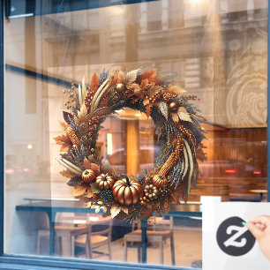 Autumn Wreath Window Cling