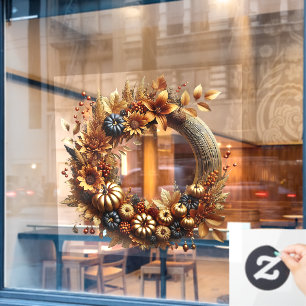 Autumn Wreath Window Cling
