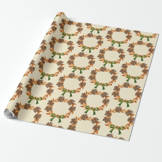 Autumn Wreath  Wrapping Paper (Unrolled)