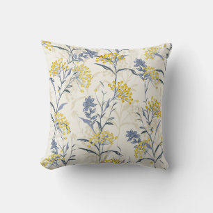 Autumn yellow berries leaves, colourful seamless. cushion