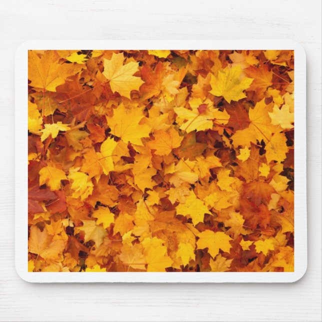 Autumn Yellow Maple Leaves Mouse Pad (Front)