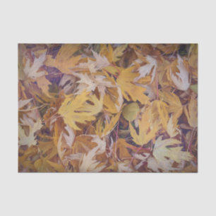 Autumn Yellow Painted Art Design Maple Leaves Tissue Paper