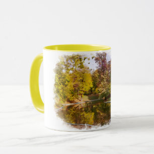 Autumn Yellow Park Reflection Watercolor Mug