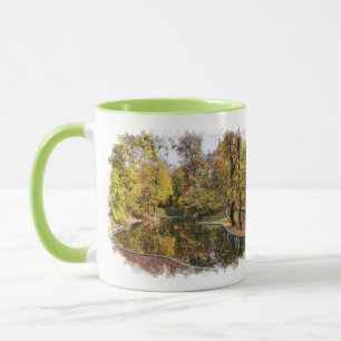 Autumn Yellow Park Trees Reflection Mug