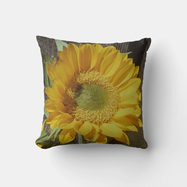 autumn yellow Sunflower Cushion (Front)