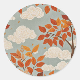 Autumnal Ascent Classic Round Sticker