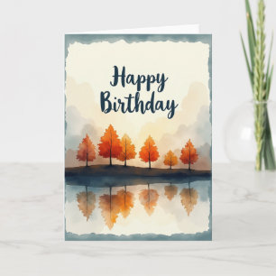 Autumnal Birthday Reflection Card
