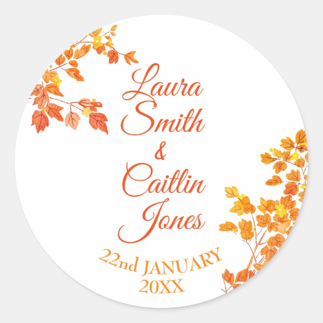 Autumnal Classic Round Sticker (Front)