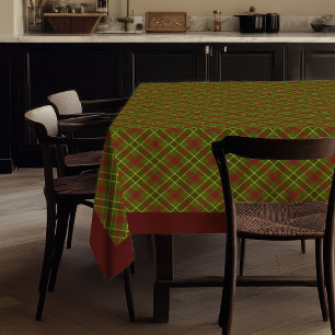 Autumnal Colours Tablecloth Minimalist Tartan Styl