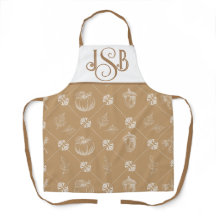 Autumnal Customisable Monogram Apron - Camel