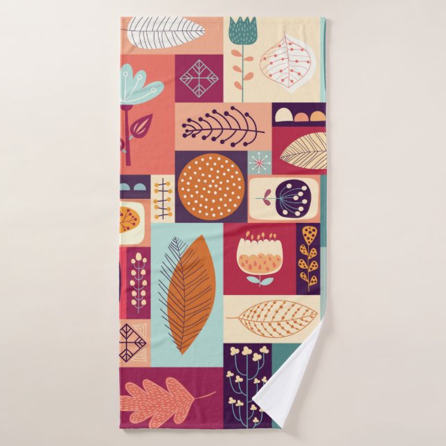 Autumnal decorative background bath towel (Bath Towel)