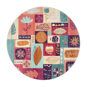 Autumnal Decorative Vintage Background Art Cutting Board