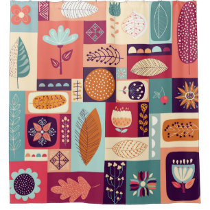 Autumnal Decorative Vintage Background Art Shower Curtain